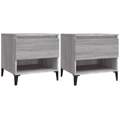 Image of vidaXL Side Tables 2 pcs Grey Sonoma 50x46x50 cm Engineered Wood
