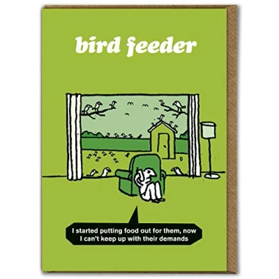 Image of Modern Toss Official Funny Birthday Card &#039;Bird Feeder&#039; Perfect For Friends Him Her Boy GirlFriend Colleague Partner Sold By Brainbox Candy