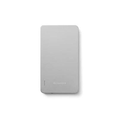 Image of Techlink Recharge RC5000 Ultra thin Lightning and USB C Portable Travel Charger with Built In Apple &amp; Charging cables for iPhone, iPad, Samsung Galaxy, Huawei More Silver