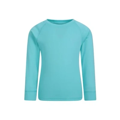Image of Mountain Warehouse Talus Kids Base Layer Top Breathable &amp; Lightweight Moisture Wicking Baselayers, Boys Girls Shirt Autumn Winter, Outdoors, Travelling Hiking Teal Size 9 10 Years