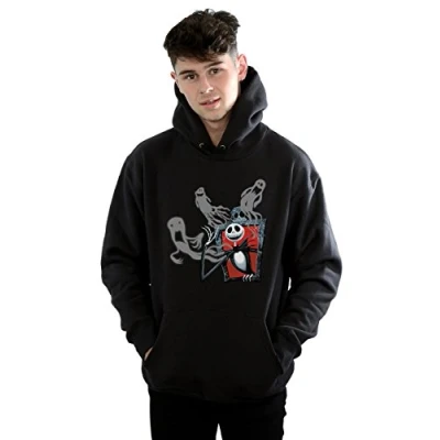 Image of Disney Men&#039;s Nightmare Before Christmas Ghosts of Jack Hoodie Black Large