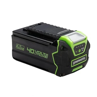 Image of Greenworks 40V Battery. Original 4Ah Powerful Lithium Ion Battery for All Garden and Power Tools. Fast Charging, 3 Stage Level Control. 2 Year Warranty G40B4