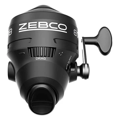 Image of Zebco 808 Spincast Fishing Reel, Powerful All Metal Gears, Quickset Anti Reverse and Bite Alert, Pre spooled with 20 Pound Line, Clam Pack, Black