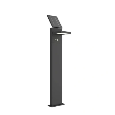 Image of Lucande LED solar wave lamp Silvan, 100cm, sensor, graphite grey