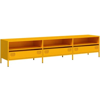 Image of vidaXL TV Cabinet Mustard Yellow 202x39x43.5 cm Cold rolled Steel