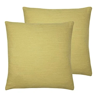 Image of Evans Lichfield Dalton Twin Pack Polyester Filled Cushions, Yellow, 43 x 43cm