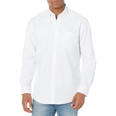 Image of Amazon Essentials Men&#039;s Regular Fit Long Sleeve Pocket Oxford Shirt, White, XS
