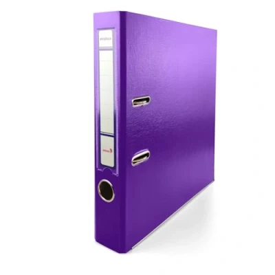 Image of Netuno 1x Folder Lever Arch Purple 2 Ring Binder Ekobox Organiser 5 cm 1,97 inch A4 Narrow Cardboard for Office Shelf Folders Desk