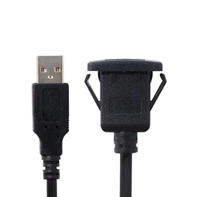 Image of 1m Waterproof Single USB 2.0 Extension Latch Mount Car AUX Cable for Dashboard Panel