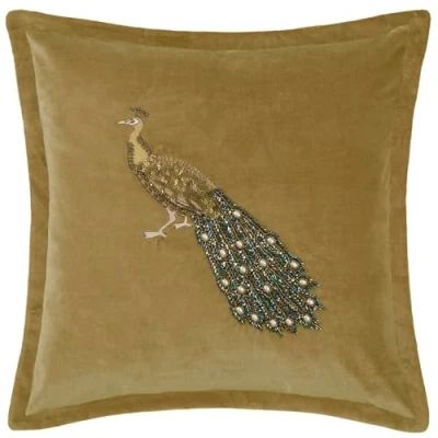 Image of Voyage Maison Mayura Mustard Embellished Cushion 55x55cm