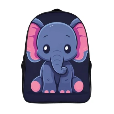Image of RHUSDIEOD Elephant 3D Kids Backpack Spacious Bag for Kids, Brilliant Rucksack Children School Bag, Nursery Or Preschool Toddlers Travel in Backpacks 40x28x16cm
