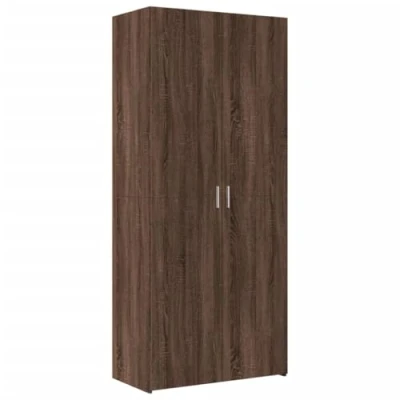 Image of vidaXL Brown Oak Highboard/Sideboard Cabinet Engineered Wood Storage Cupboard with Ample for Living Room/Bedroom/Office 80 x 42.5 185 cm