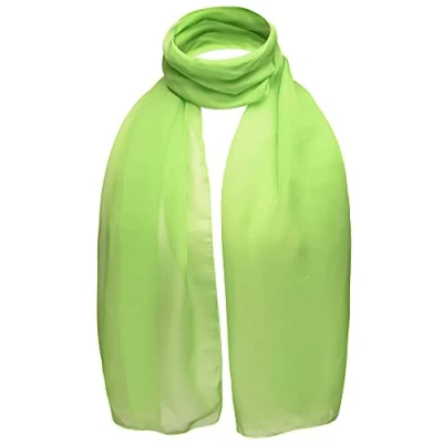Image of Basic Sense Plain Chiffon Soft Sheer Scarf, Light Green