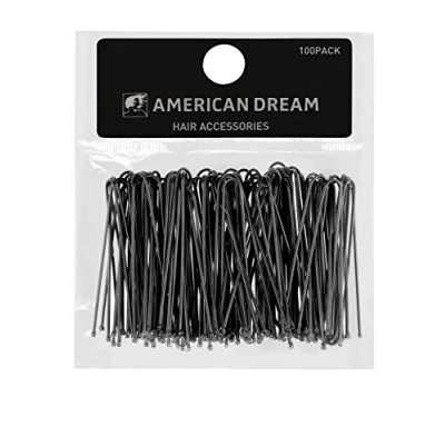 Image of American Dream Straight Hair Pins, Black 2 inch/ 5 cm Pack of 100