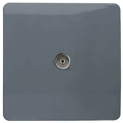 Image of Trendi Artistic Modern Glossy Tactile TV Socket Warm Grey