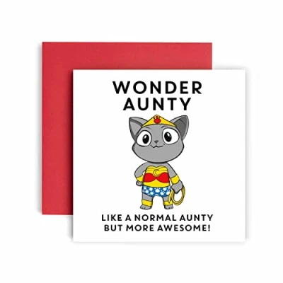 Image of Huxters Aunty Birthday Card WonderAunty Happy for her gifts women Friend Gift Funny Sister 14.8cm (Aunty)