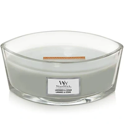 Image of WoodWick Scented Candle Ellipse Lavender &amp; Cedar 9 cm / 19