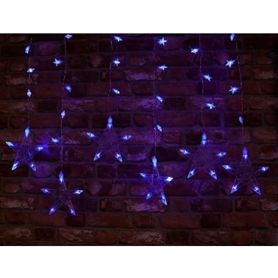Image of Christmas Concepts® Blue Led Star Curtain Lights, Lights 1.2m x 1m Size