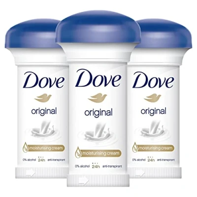 Image of 3 x Dove Anti Perspirant Deodorant Cream 50ml Original
