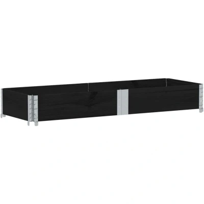 Image of vidaXL Pallet Collar Black 150x50 cm Solid Wood Pine
