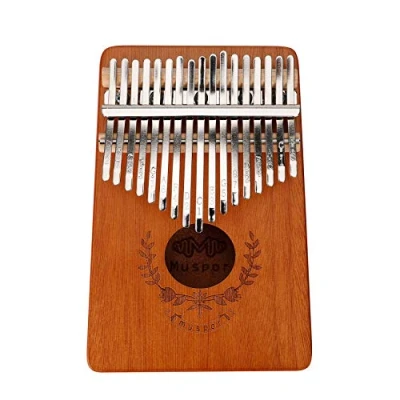 Image of Alnicov Kalimba 17 Keys with Study Instruction and Tune Hammer,Portable Mbira Mahogany Finger Piano,for Kids, Woman Man (Brown)
