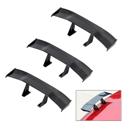 Image of Weforu 3Pcs Car Mini Spoiler Wing, Universal Carbon Fiber Tail Wing Auto ABS Rear Decoration 6.7inch