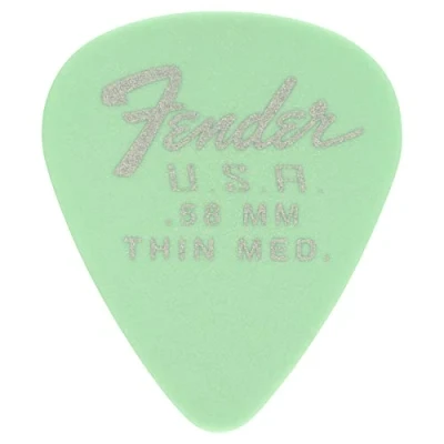 Image of Fender Dura Tone Guitar Picks 351 Shape, .58, Surf Green, 12 Pack