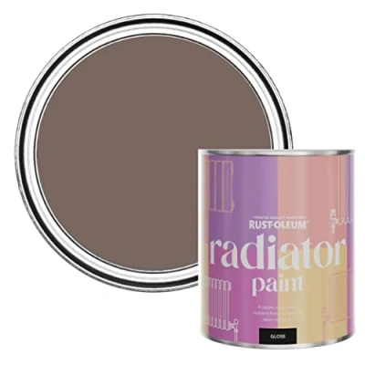 Image of Rust Oleum Brown Heat Resistant Radiator Paint in Gloss Finish River&#039;s Edge 750ml
