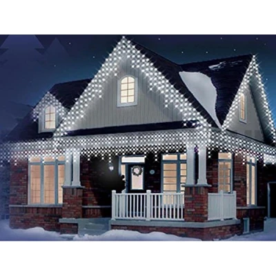 Image of Best Artificial Christmas Connectable Icicle string Lights Outdoor Waterproof with 8 Multi Function, Timer &amp; Memory (Bright White, 2.5m)