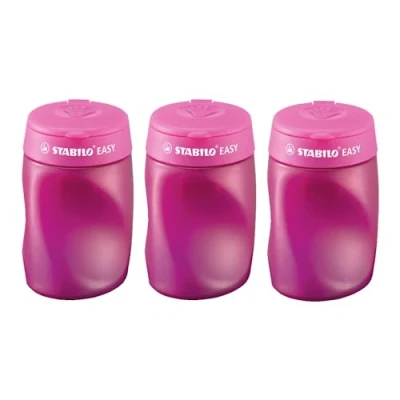 Image of Stabilo 4501/1 Ergonomic Pencil Sharpener Easy Sharpener, Pink, L, Pack of 3