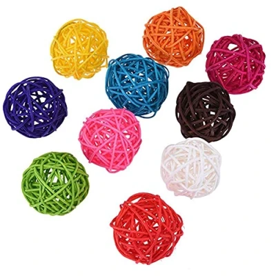Image of Apofly Rattan Wicker Ball Bird Toys Parrot Chew Pet Bite for Budgie Parakeet Chewing Cockatiel Conure Lovebird Diy Accessory 10pcs