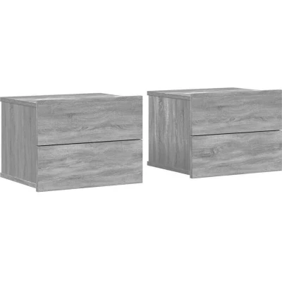 Image of vidaXL Bedside Cabinets 2 pcs Grey Sonoma 40x30x30 cm Engineered Wood