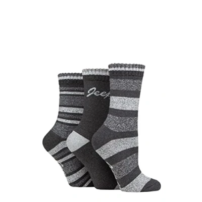 Image of Women&#039;s 3 Pair Jeep Performance Full Cushion Striped Boot Socks Slate / Grey 4 8 Ladies