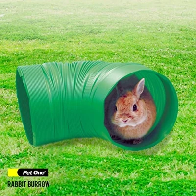 Image of Pet One Green Tunnel Burrow for Rabbits, Guinea Pigs and Ferrets 20cm Diameter x 80cm