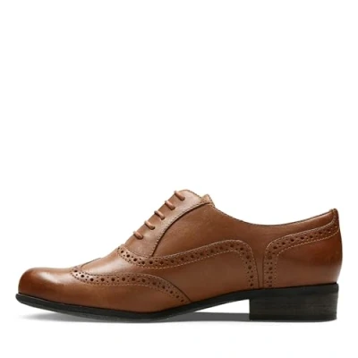 Image of Clarks Womens Casual Hamble Oak Leather Shoes, Brown (dark Tan Lea)*4 UK