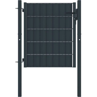 Image of vidaXL Fence Gate PVC and Steel 100x101 cm Anthracite