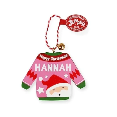 Image of History &amp; Heraldry Personalised Christmas Jumper Decorations (Hannah)