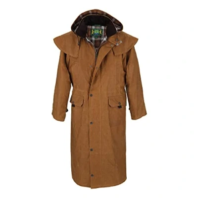 Image of HUNTER OUTDOOR Mens Edinburgh Wax Cape/Long Jacket (as8, alpha, m, regular, regular)