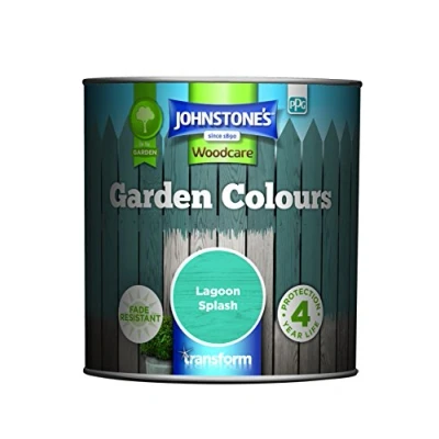 Image of Johnstone’s Garden Colours Lagoon Splash Exterior Wood Paint Fade Resistant Suitable for Furniture Outdoors Fence Dry in 2 hours 12m2 Coverage per Litre 1L
