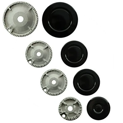 Image of Spares2go Gas Burner Crown &amp; Flame Cap for Tricity Bendix Oven Cooker Hob (Small, 2 Medium Large)