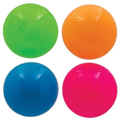 Image of Baker Ross AT903 Light Up High Bounce Balls Pack of 4, For Kids Party Bag Fillers and Pocket Money Toys