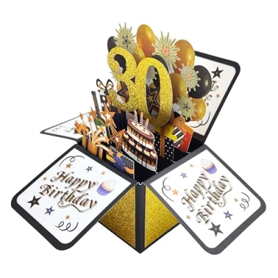 Image of 30th Birthday card, 3D Pop up Greeting Cards, Happy Congratulations Cards with Envelope for Mom Women Girls Friends Romance Gift Card