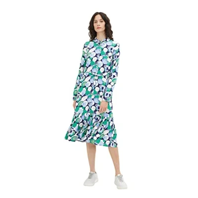 Image of TOM TAILOR Ladie&#039;s 1036846 Dress, 31572 Green Flower Design, 42