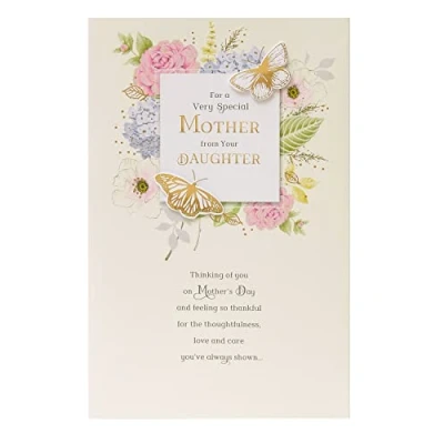 Image of UK Greetings Mother&#039;s Day Card from Daughter With Envelope Traditional Design