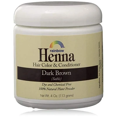 Image of Rainbow Research Henna Hair Color and Conditioner, Persian Dark Brown Sable Powder, Natural, Demi Permanent, 3 x 4 oz