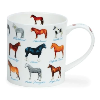 Image of Dunoon Orkney 0.35 Litre Fine Bone China Mug ^On The Farm Animals (Horses)