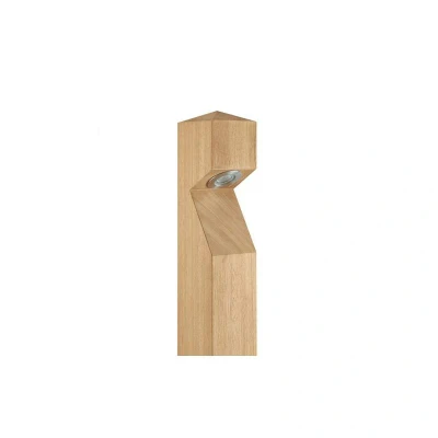 Image of LED Bollard Low Voltage Pointed Top Side Entry Iroko Wood 3000K Collingwood