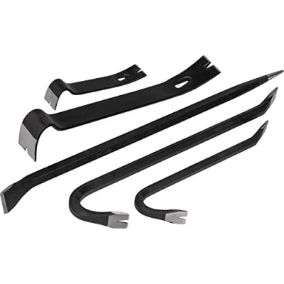 Image of Roughneck ROU64965 Multi Purpose Bar 5 Piece Set Including: Utility Bars (7in)(15in), Aligning (24in) &amp; Wrecking (12in)(18in)