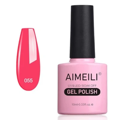 Image of AIMEILI Soak Off UV LED Gel Nail Polish Neon Shocking Pink (055) 10ml