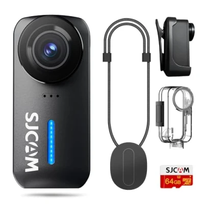 Image of SJCAM C110 Magnetic Mini Body Camera,4K 200min 64GB Card Bodycam with Audio &amp; Video Recording, EIS Stabilisation,8x Zoom,30M Waterproof Pocket Action Cam WIFI Vlogging Camera,f/2.0 POV Cam,Black